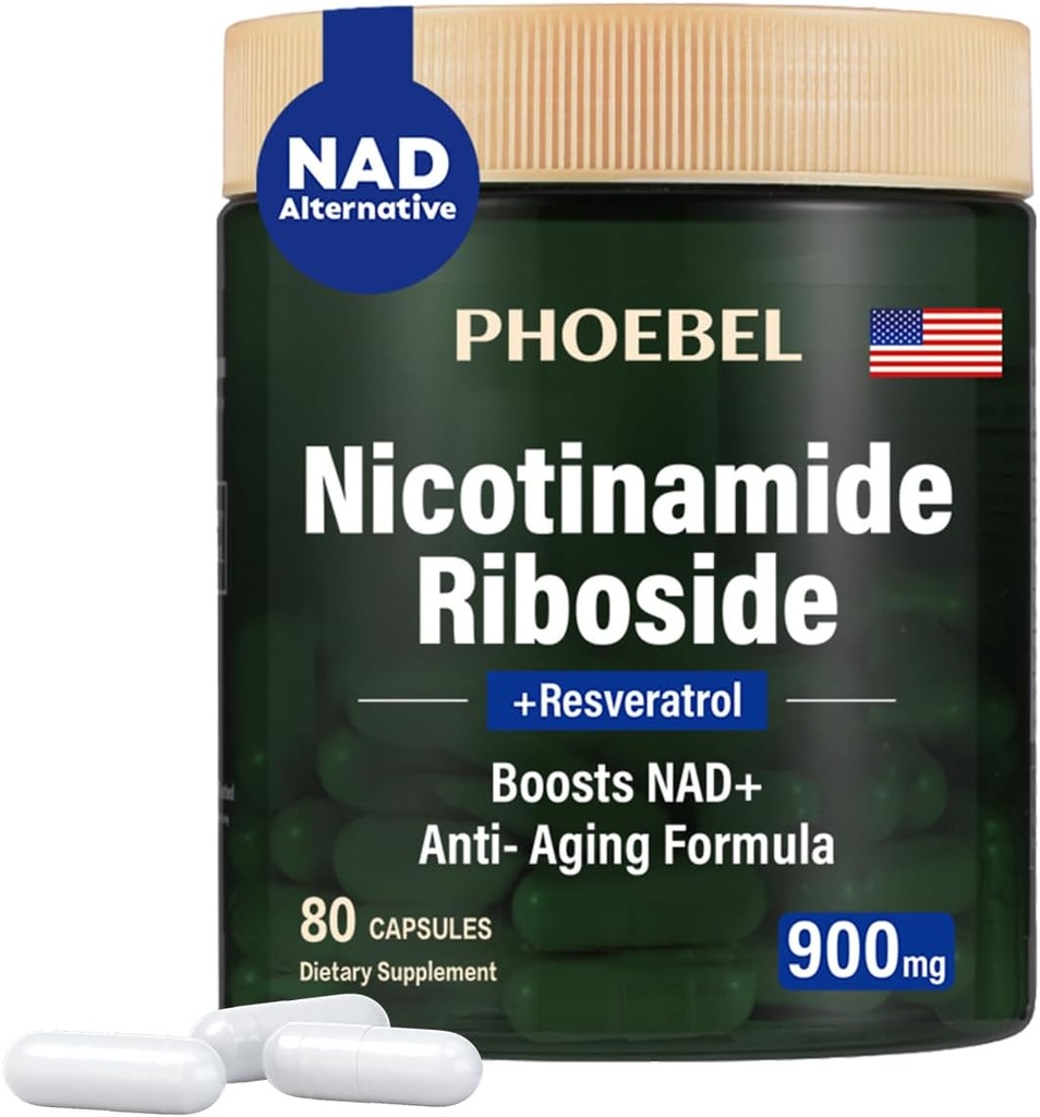 Uusi täydennysosa Nikotinamidi Ribosidi Resveratrol-900 mg, täydennys miehille ja naisille(80 kapselia)