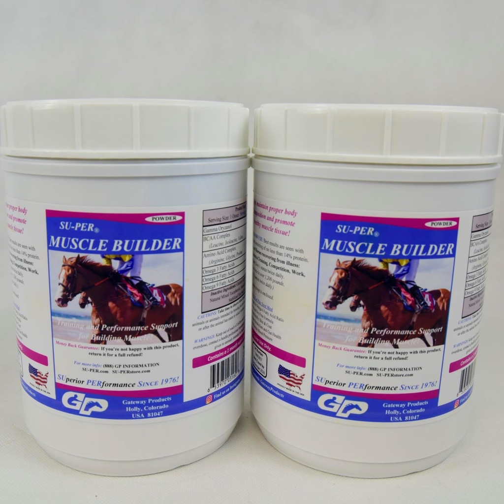 SU-PER Muscle Builder Horse täydentää - Koulutus ja suorituskyky tuki harjoitus lihas - 2,5 punta, (2 Pack)