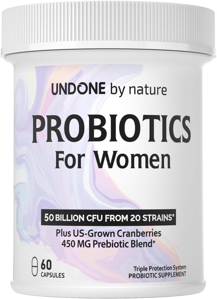Probiootti naisille, 50 miljardia PMY Naisten probiootit prebiootteja, Plus US-Grown Cranberry, GI tuki, naisten terveys, Triple Protection System, Viivästynyt julkaisu, 60 kapselia