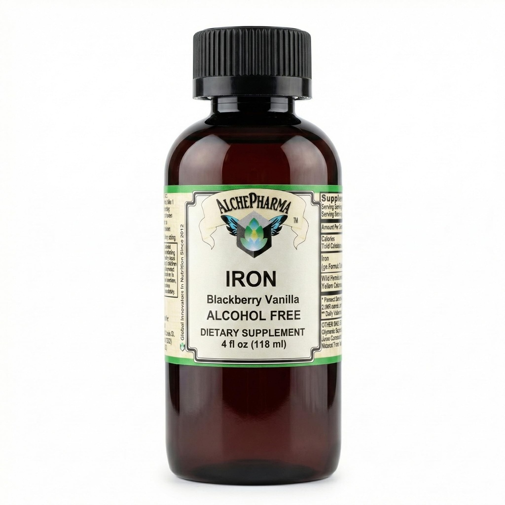 Rautaneste (Gentle High Imeytyminen Ferrous Bisglysinaatti Chelate) BlackBerry Vanilla 4 fl oz 24 Tarjoilut