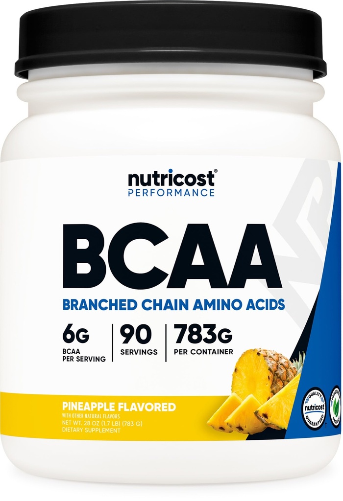 Nutricost BCAA Powder (Pineapple, 90 Servings) - Optimaalinen 2:1:1 suhde
