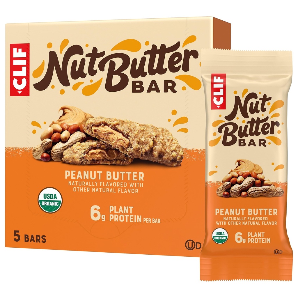 CLIF Nut Butter Bar - jordnötssmör - Fyllda Energy Bars - Non-GMO - USDA Organic - Plant-Based - Low Glycemic - 1,76 oz. (5 Pack)