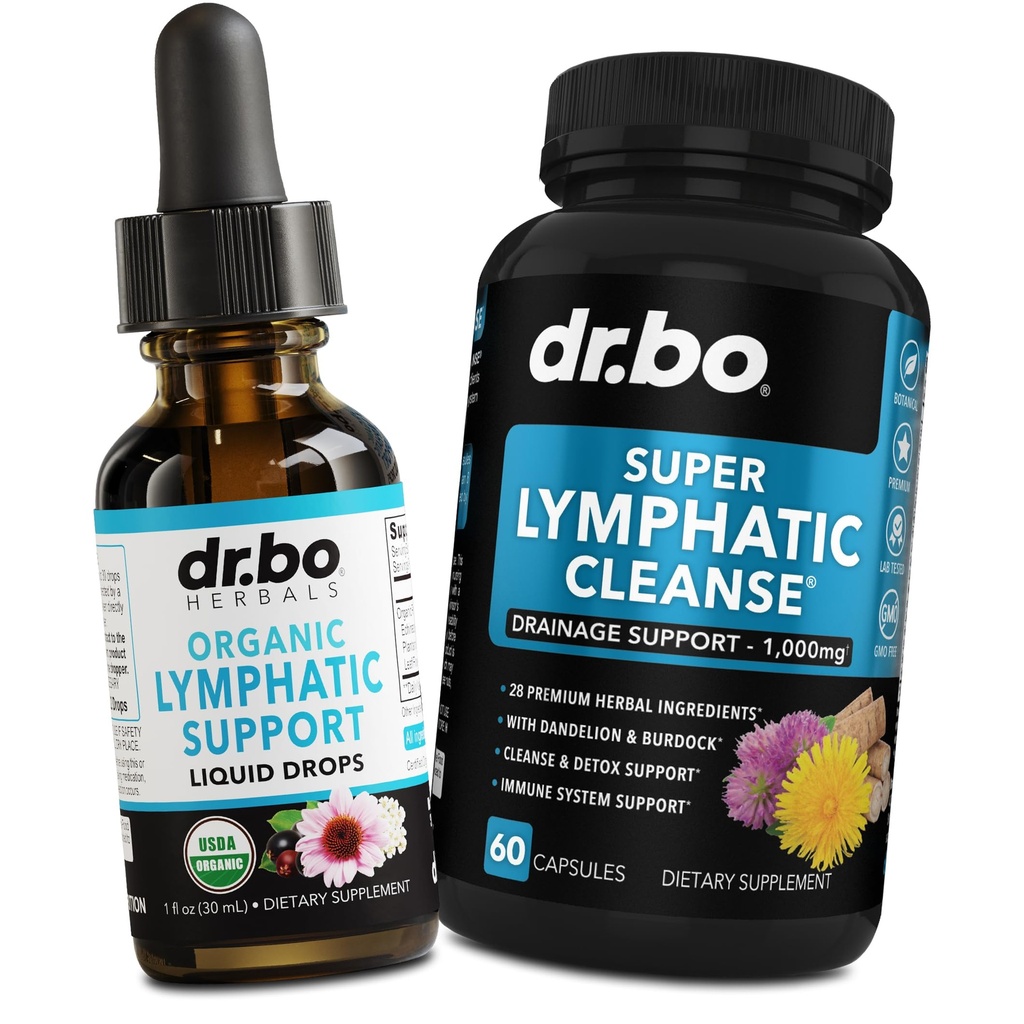 Lymphatic Drainage Lisäravinteet Drops & Pillerit - Organic Lymfatic Support Liquid Drops Cleanse Kapselit Echinacea, Inkivääri, Voikukka, Red Root Supplement Lymph Node Detox Cleanse System Viemäri