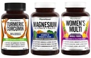 FarmHaven Magnesium + monivitamiini naisille + kurkumiini BioPerine Black Pepper