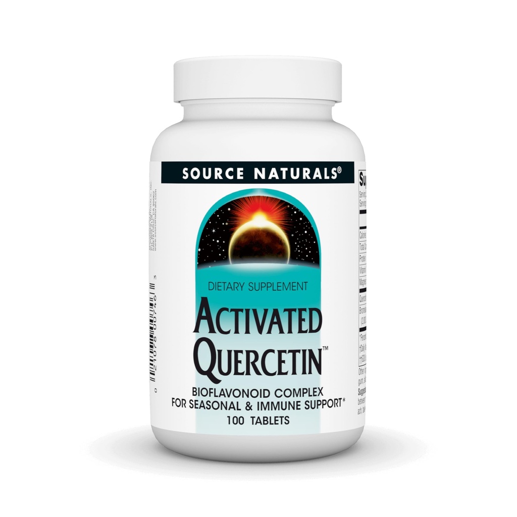 Source Naturals Activated Quercetin - Plant-Deriped Bioflavonoid Complex - Seasonal & Immuuni puolustus - 100 Kasvissyöjä FriendlyTablets