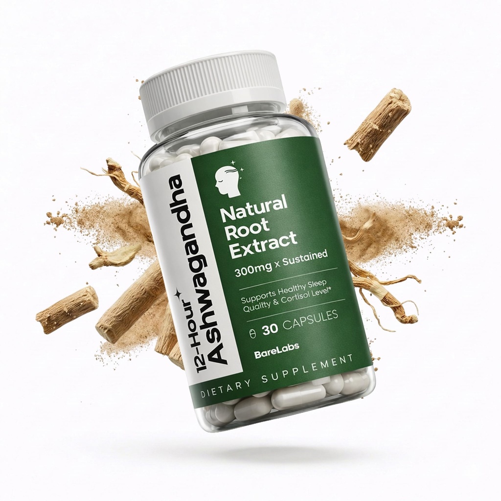 Ashwagandha 300mg + 12 timmars frisättning Root Extract (Prolanza®) + Stress, Sleep & Energy Support Supplement för män och kvinnor - 30 dagars leverans