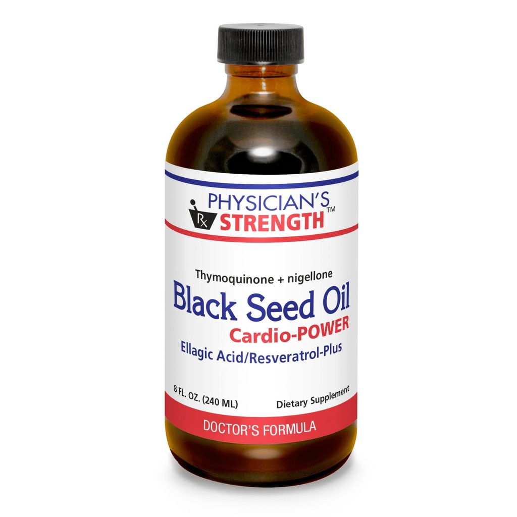 Lääkärin vahvuus Black Seed Cardio-Power - 8 fl oz - Ellagic Acid / Resveratrol-Plus - Tukee parempaa terveyttä - ei-GMO - 48 Tarjoukset