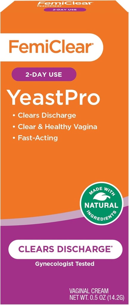 FemiClear YeastPro Cream, Clears vastuuvapauden, Nopea-Acting, Valmistettu luonnollisia ainesosia, gynekologi testattu, 0.5oz Cream