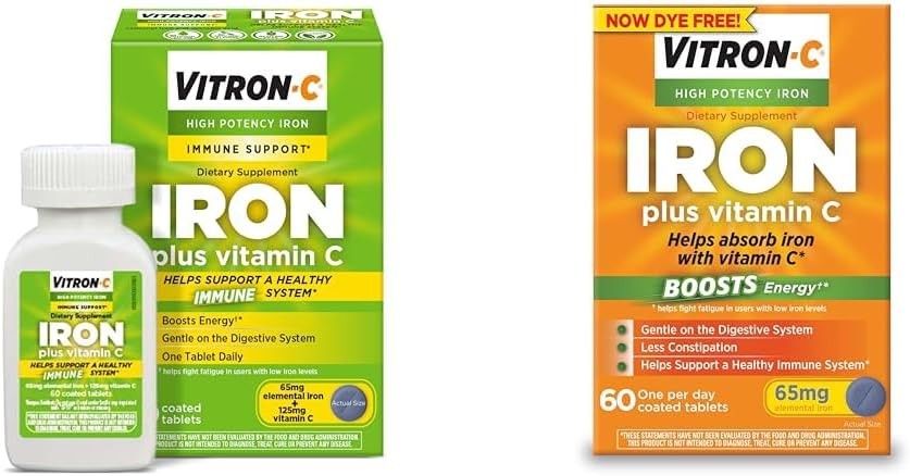 Vitron- C-vitamiinin rautalisä C-vitamiinilla, 60 kreivi, 2 tabletin pakkaus