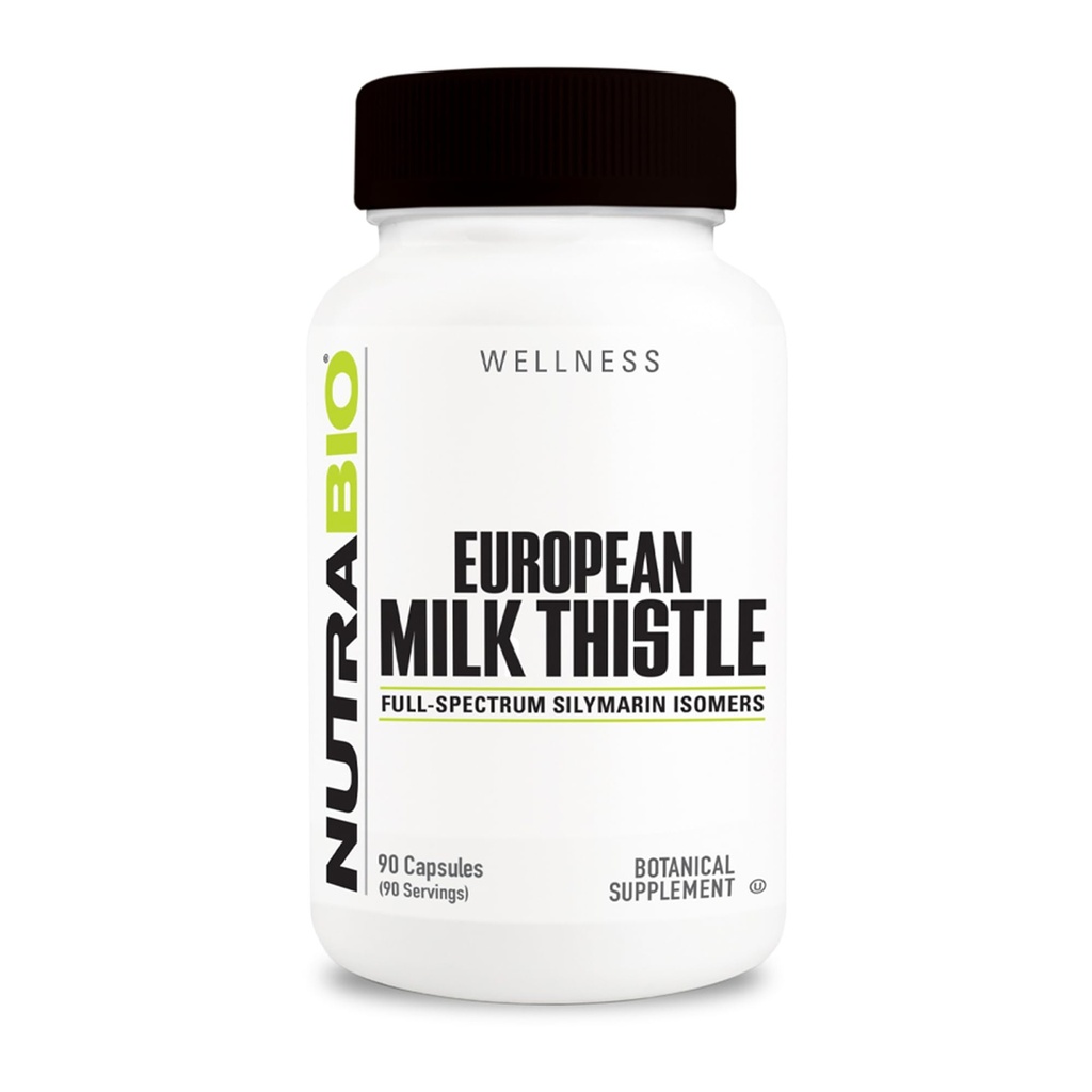 NutraBio European Milk Thistle Supplement, 241mg - Tukee antioksidantti etuja ja hyvinvointia, 90 kapselia