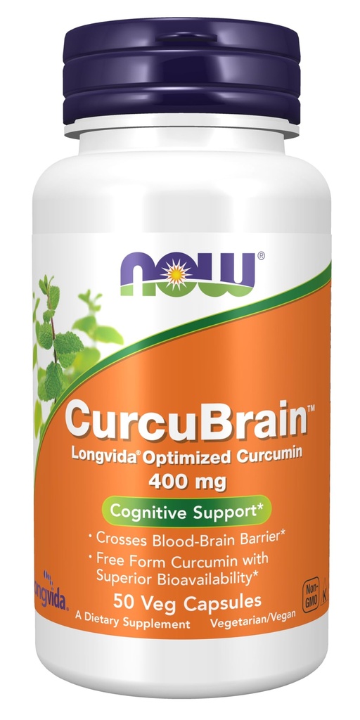 NYT lisäravinteet, CurcuBrainTM 400 mg Longvida®-optimoidulla Curcuminilla, 50 Veg-kapselia