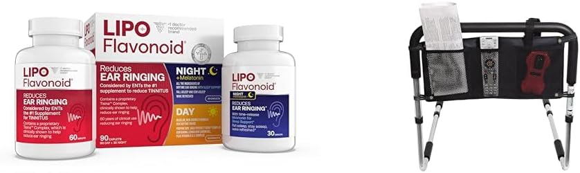 Lipo-Flavonoid Day & Night Combo Kit Tinnitus Relief, Essential Medical Supply Universal Three Pocket Bed Rail Lisätarvikkeet Pouch