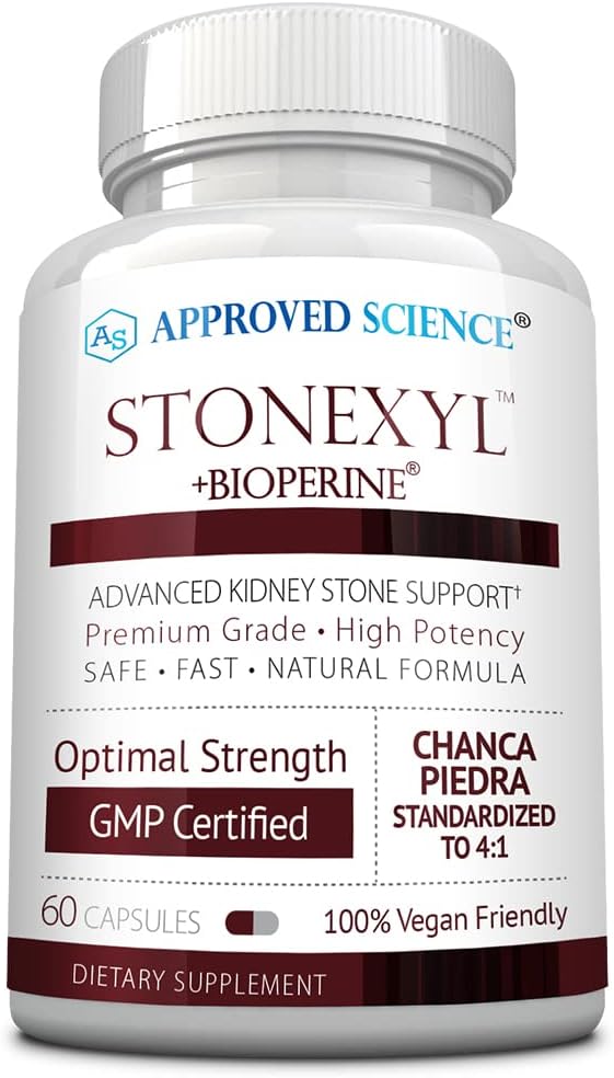 Hyväksytty Science Stonexyl - kasviperäisten tuki munuaiskiviä - 60 kapselia - Chanca Piedra - korkea absorptio -1 kuukausi Supply - Vegan