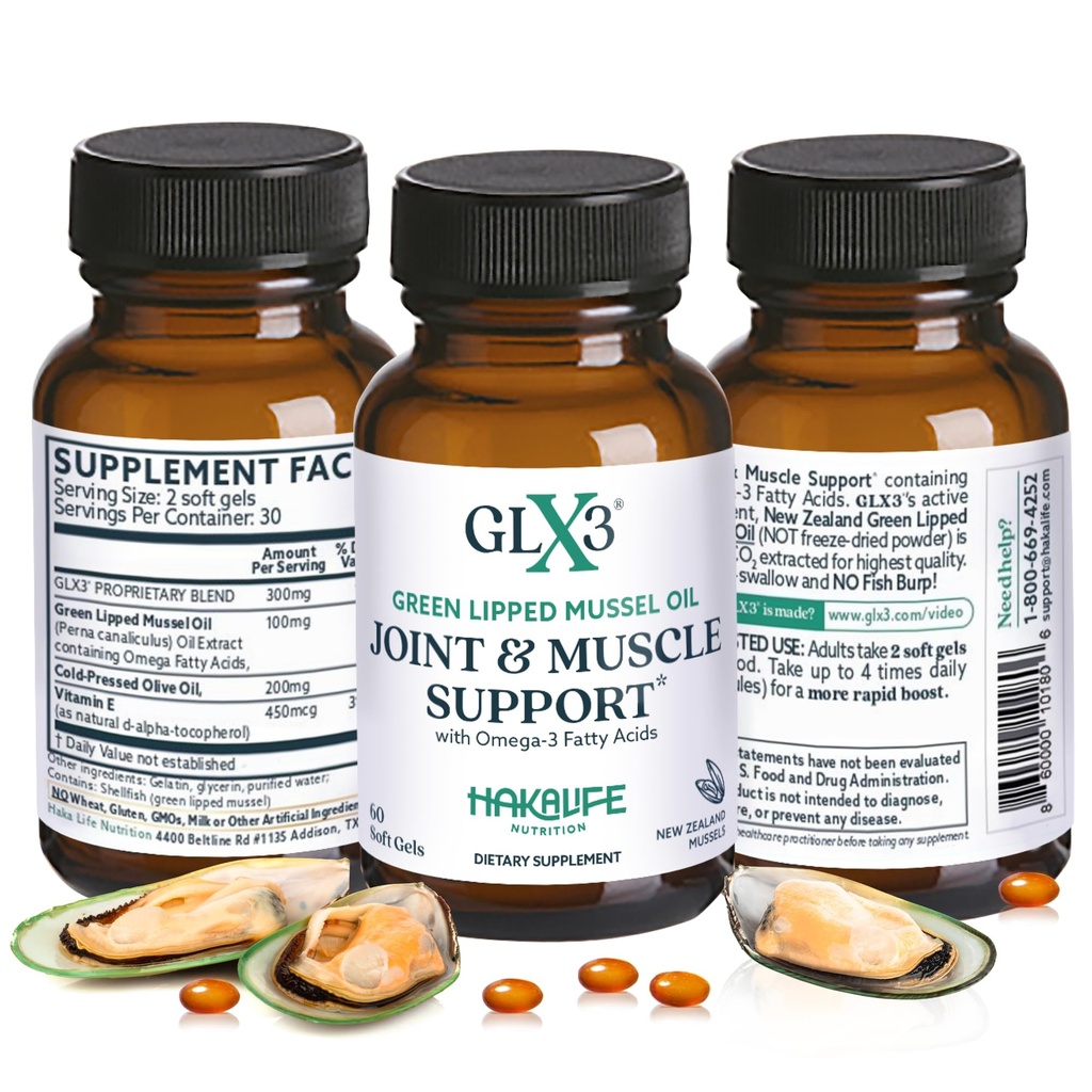 GLX3 Green Lipped Mussel Oil Kapselit nivelten ja lihasten tukea ...
