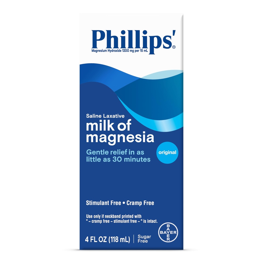 Phillips' Maito Magnesia, Laksatiivinen, Alkuperäinen, 4 Ounce (pakkaus 6) - Pakkaus Toukokuu Vary