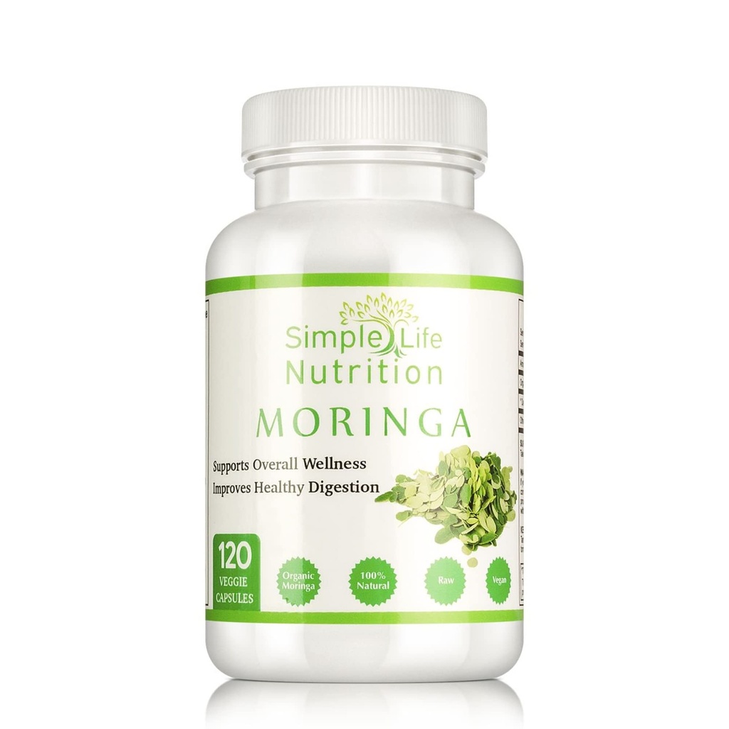 Organiska Moringa Powder Capsules - Vegan Non GMO Oleifera Leaf Extract