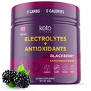 Keto Vitals Antioksidantti Elektrolyyttijauhe - Blend Keto Elektrolyyttejä kaliumin, magnesiumin, natriumin ja kalsiumin kanssa - Ei sokeria Elektrolyytti juoma Mix & Hydration Powder, 60 tarjoilua, BlackBerry