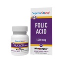 Superior Source Folic Acid 1200 mikrog - tukee sydämen, immuunijärjestelmän ja hermoston - 100 sublingual tablettia