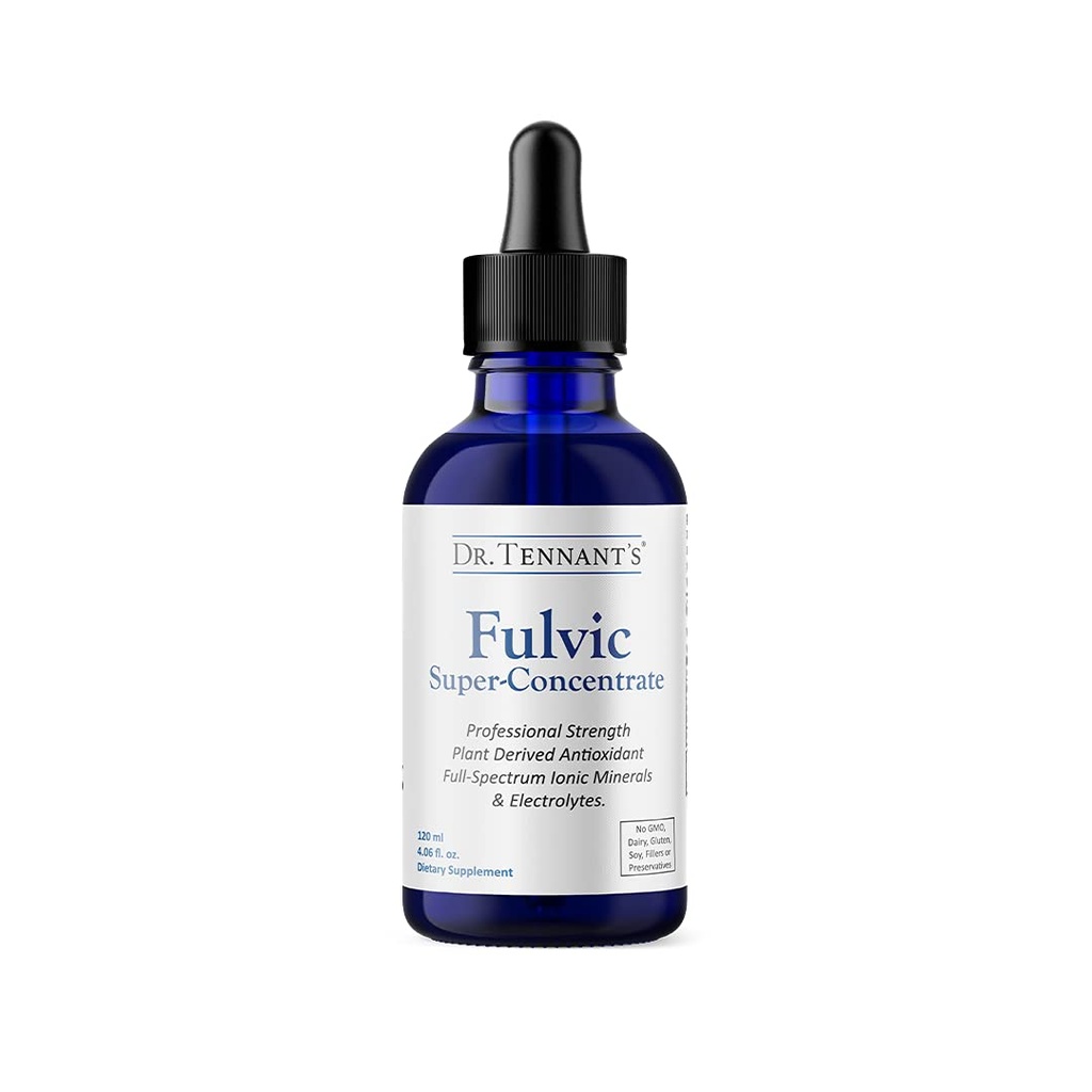 Dr Tennants Fulvic Super-Concentrate Liquid | Förbättrar cellulär energi och avgiftning | Ger väsentliga spårmineraler | 120-dagars leverans