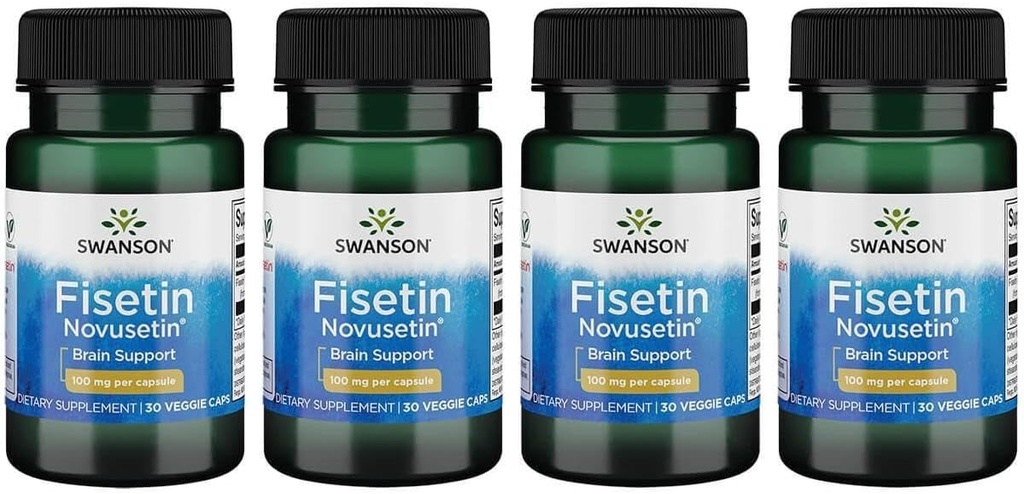 Swanson Fisetin Molekyylisesti samanlainen kuin Apigenin, luteolin ja Quercetin 100 Milligrammaa 30 Veg kapselia (4 pakkaus)