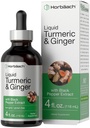 Horbaach Turmeric och Ginger Supplement Drops | 4 fl oz | med Black Pepper Extract | Herbal Liquid Tincture | Vegan, Non-GMO & Gluten Free