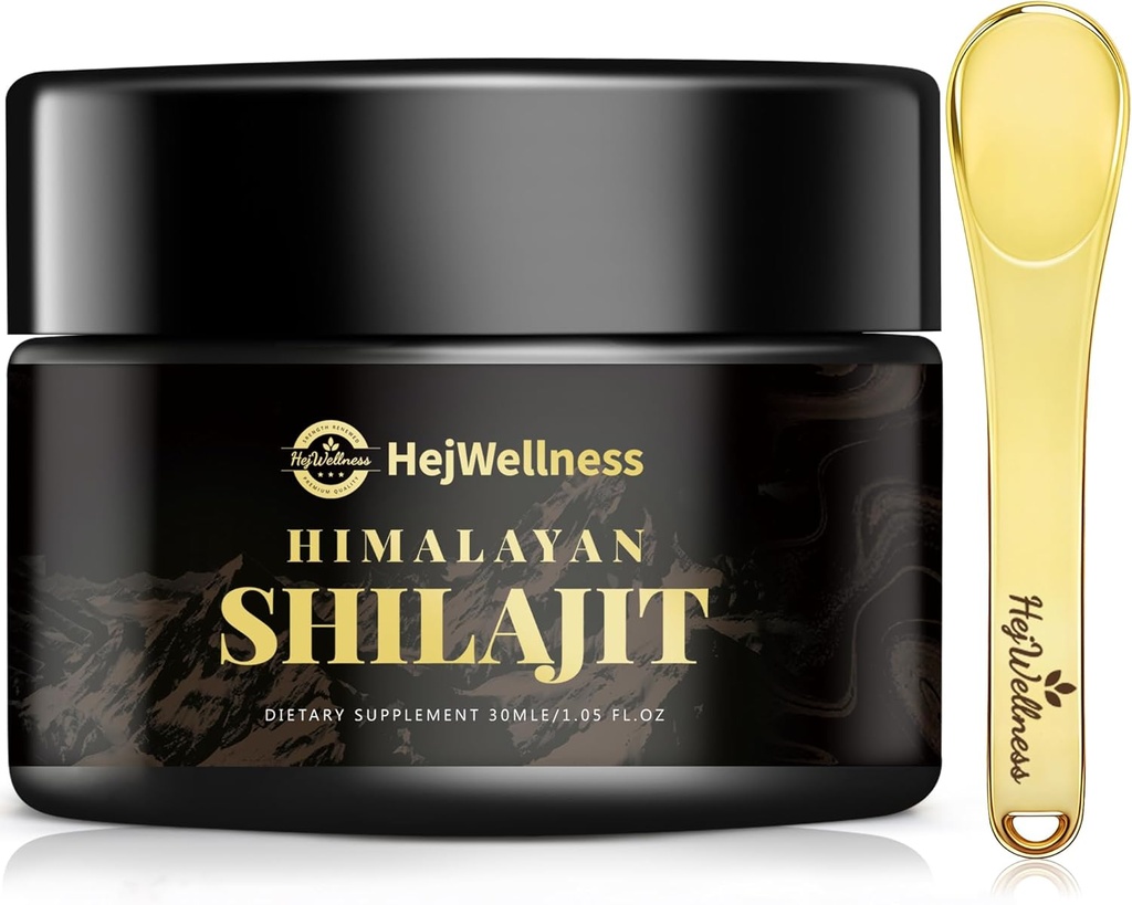Shilajit Hartsi Organic 85+ Trace Minerals & Fulvic Acid - 60 Tarjoilut Natural Shilajit for Men & Women for Energy Boost & Immuuni Support, 500mg