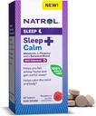 Natrol Sleep + Rauhallinen Melatoniini 6 mg L-Theanine 50mg ja kasvitieteellinen sekoitus, ravintolisä lepoun ja rauhallinen mieli ja elin, 60 Vadelma-Flavored Nopea liuotus Tabletit, 60 päivän toimitus