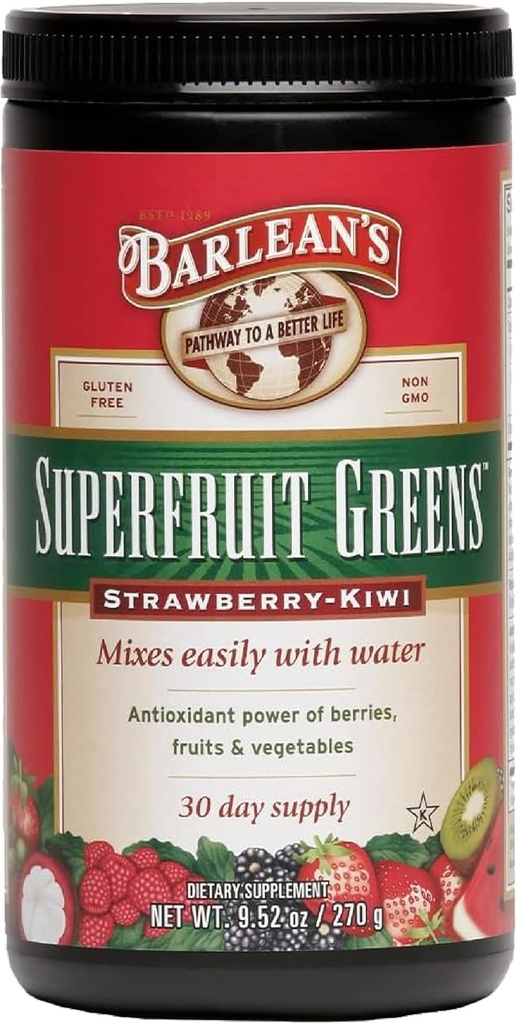 Barlean's Superhedelmät Vihreät Powder Antioksidantti teho Marjat, hedelmät ja vihannekset ...