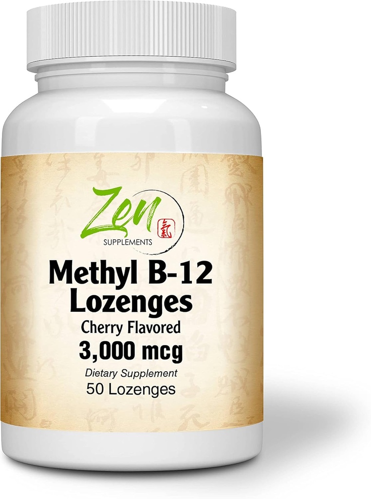 Metyyli B-12-vitamiini täydentää - vitamiineja B6, Folaatti, Biotiini - Tuki kardiovaskulaarinen terveys, terve immuunijärjestelmä, aivojen ja hermojen toiminta - 50 Lozenges