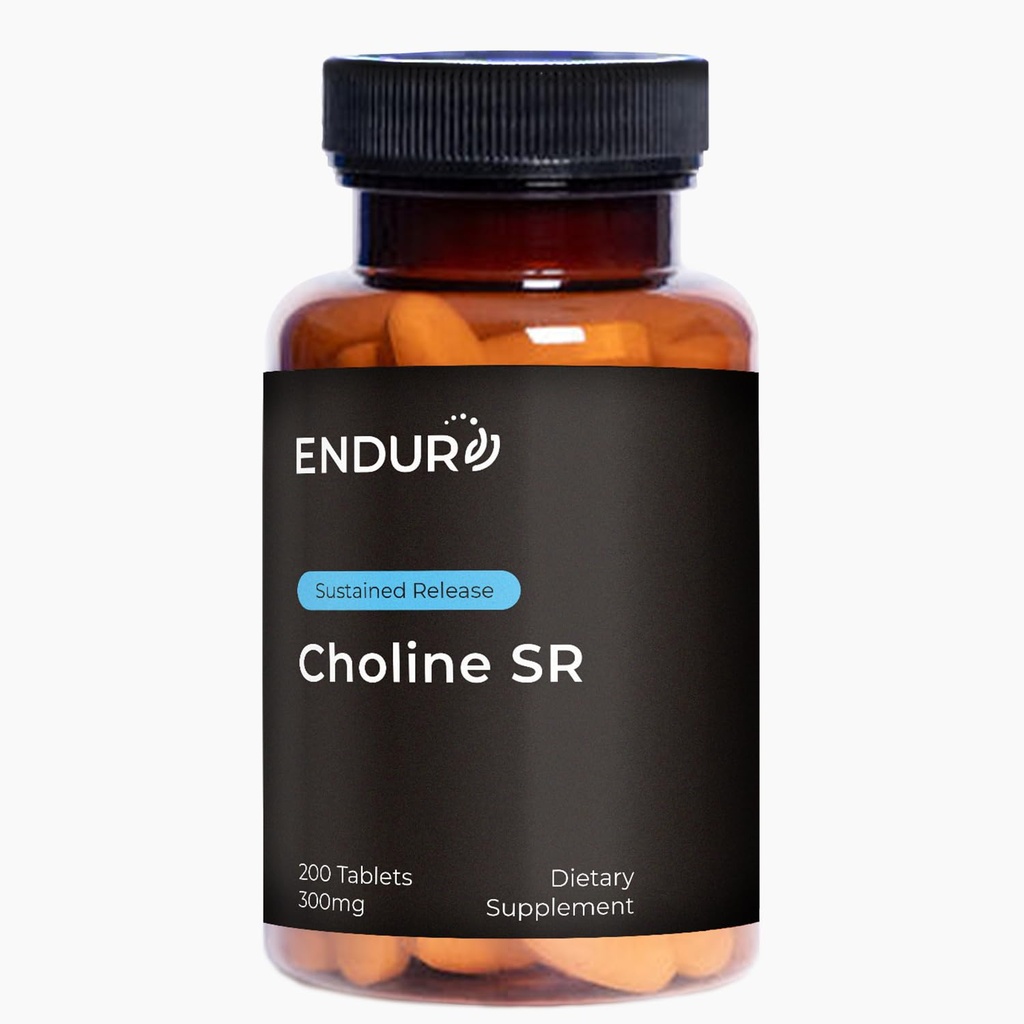 Endur Choline L(+) Bitartrate, Brain & Liver Support Supplement för att hjälpa till att hålla ditt sinne skarpt, väsentligt för dödlig utveckling, 300 mg (200 tabletter)