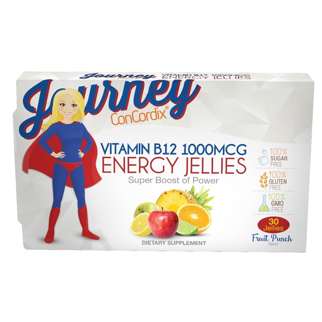 Bariatric Eating Journey 1000 mcg Vitamin B12 Sugar-Free Energy Jellies Fruit Punch (30 greve)