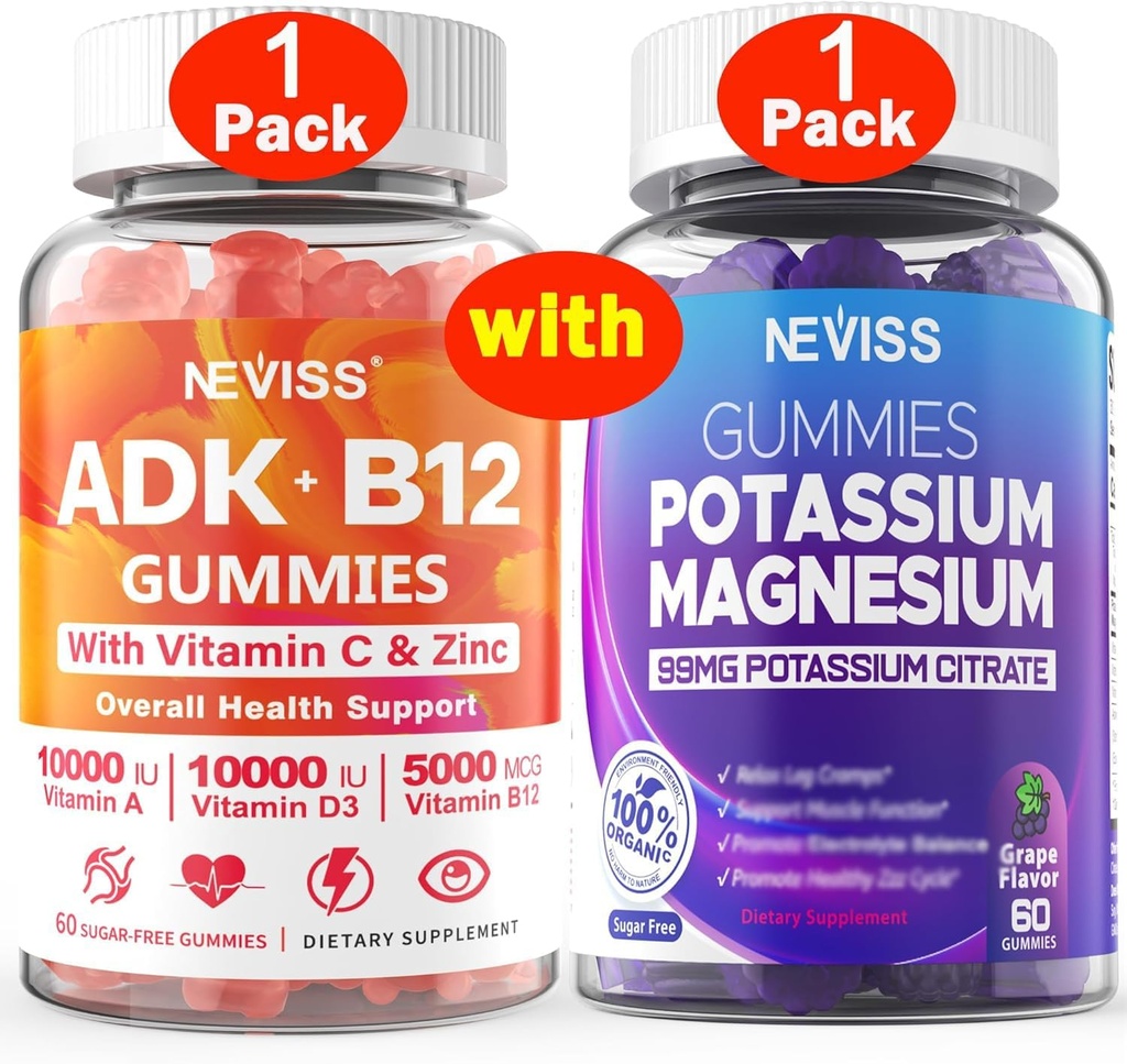 NEVISS 1Pack-vitamiini B12 + 1Pack Kalium Magnesiumtikut