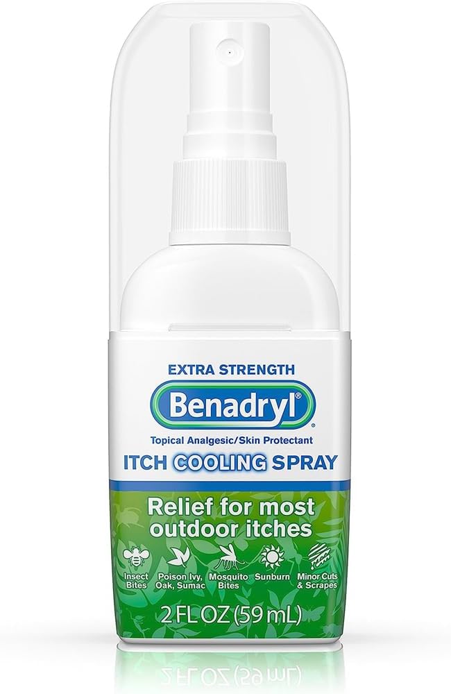 Benadryl Ekstra vahvuus jäähtymisenesto Jäähdytys Spray, Uutinen analgesic ja ihonsuojain helpotus useimmista ulko kutinat, Matkan koko, 2 fl. oz (paketti 3)