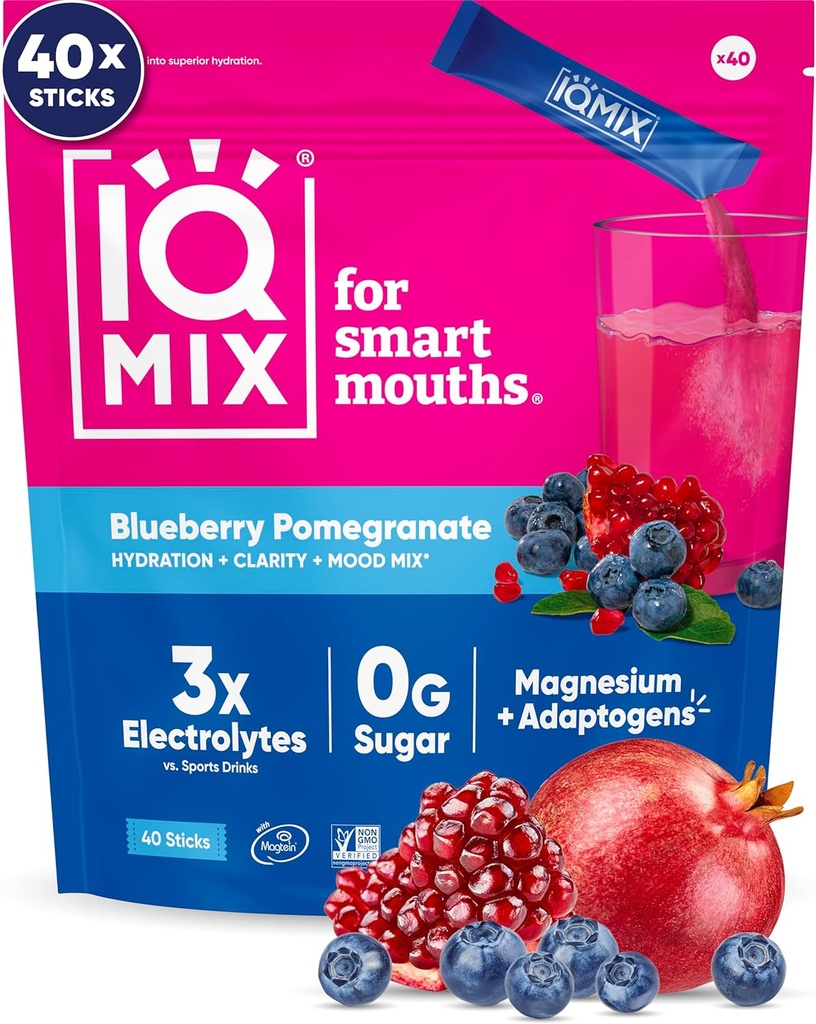 IQMIX Hydration Elektrolyyttijauhe ... 4-in-1 Formula Hydraation, mielen kirkkauden, mielialan ja Recovery...