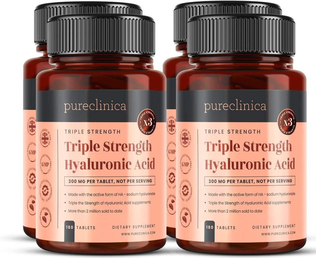 sureklinica Triple vahvuus Hyaluronic Acid 300 mg x 720 tablettia (4 pullo 180) - 2 vuotta