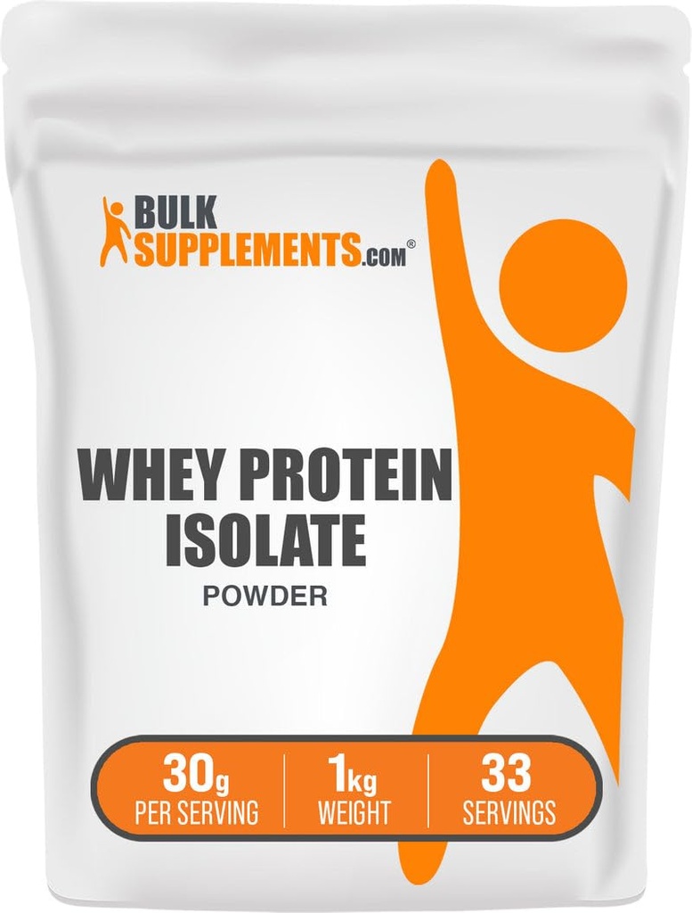 BulkSuplements.com Heraproteiini-isolaattijauhe - aromiton heraproteiinijauhe, ravintolisä - gluteeniton, 30 g per tarjoilu, 1kg (2,2 lbs) (pakkaus 1)
