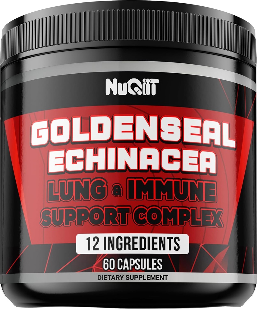 Goldenseal Root Capsule med Echinacea, Panax Ginseng Root, Immune Support Complex som Elderberry, Garlic Bulb - 60 kapslar - Digestive Health, Body Balance & More - Goldenseal Root Powder