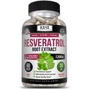 Kaya Naturals - Resveratrol kapselit - Anti ikääntymistä täydentää - Antioksidantteja aivojen tuki - suurin hyöty - 60 kasviksia kapselit