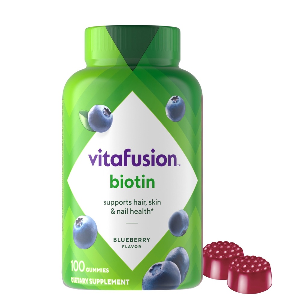 vitafusion Extra Strength Biotin Gummy Vitamiinit, Berry Flavored, 5 000 mikrog Biotin Vitamiinit, America