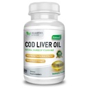 COD Liver Oil | 300 Softgels | Naturlig källa av Omega 3 fettsyror | Trippel styrka | Bästa immunhälsa, friska ben och muskel kosttillskott |