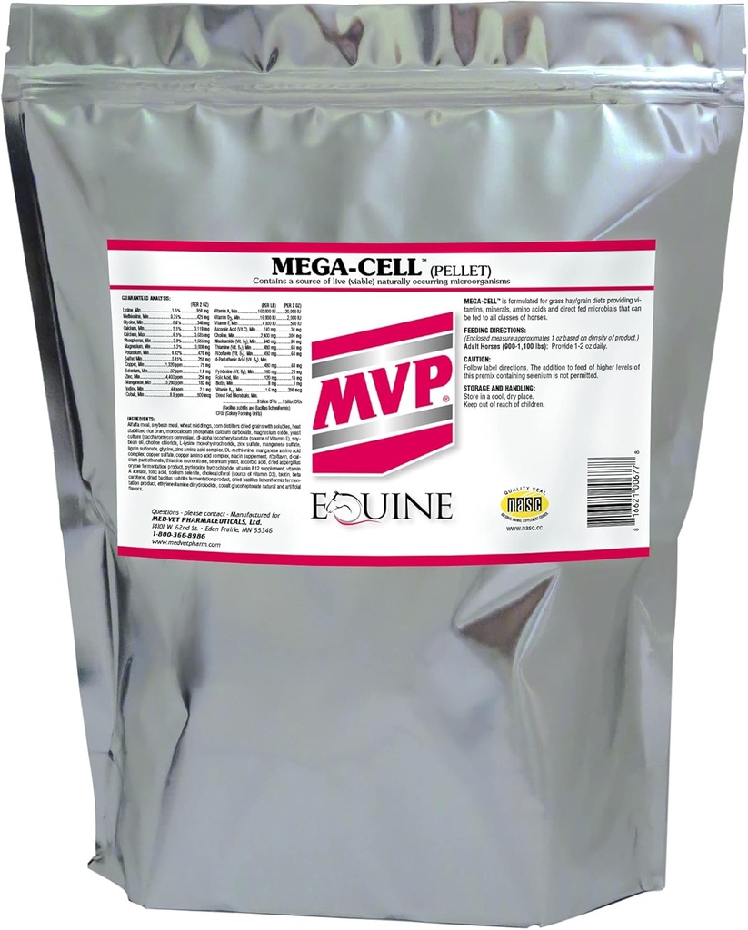 Mega-Cell (10lb) Tasapainotettu vitamiini- ja mineraalituki hevosille
