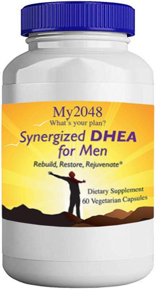DHEA för män - My2048 Synergized i vegetariska kapslar, 60 greve, hormonbalans, innehåller 25 mg DHEA, 50 mg Alpha-Lipoic Acid och 50 mg DIM Diindolylmetan