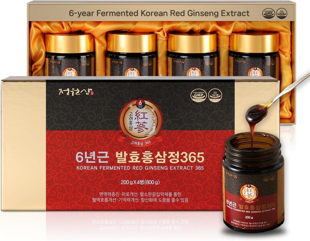 6-Vuosi Fermented Korea Red Ginseng Extract ... 4X 200g pullot... 9,6 mg ginsenosidit per 15g energia, Focus, väsymys, immuuni tuki ...
