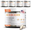 Meno- Menopause Hormonal Balance för kvinnor, östrogen Soy Isoflavones Menopause Supplement för kvinnor, Ashwagandha, Black Cohosh Hot Flashes Menopause Relief, Night Sweats Relief 300Caps