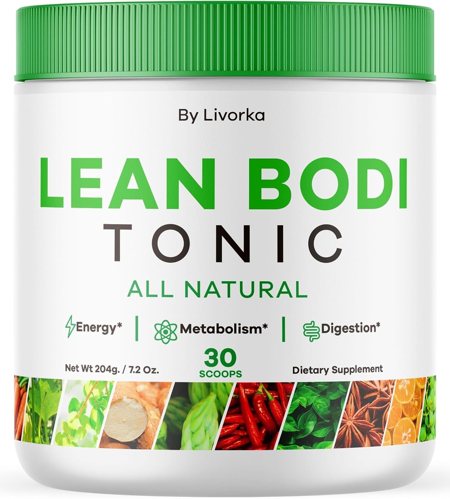 LIVORKA Lean Bodi Tonic, Kaikki Natural Advanced Formula Powder - 30 tarjoilua 1 kuukausi