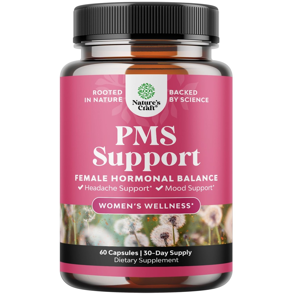 PMS tuki täydentää naisten Hormoni Balance naisille & kuukautiset Epämukava DIM, Chasteberry, Black Cohosh & Ashwagandha - ajaksi period Cramps Ease, Menopause Bloating, Mood Swing 60 Ct