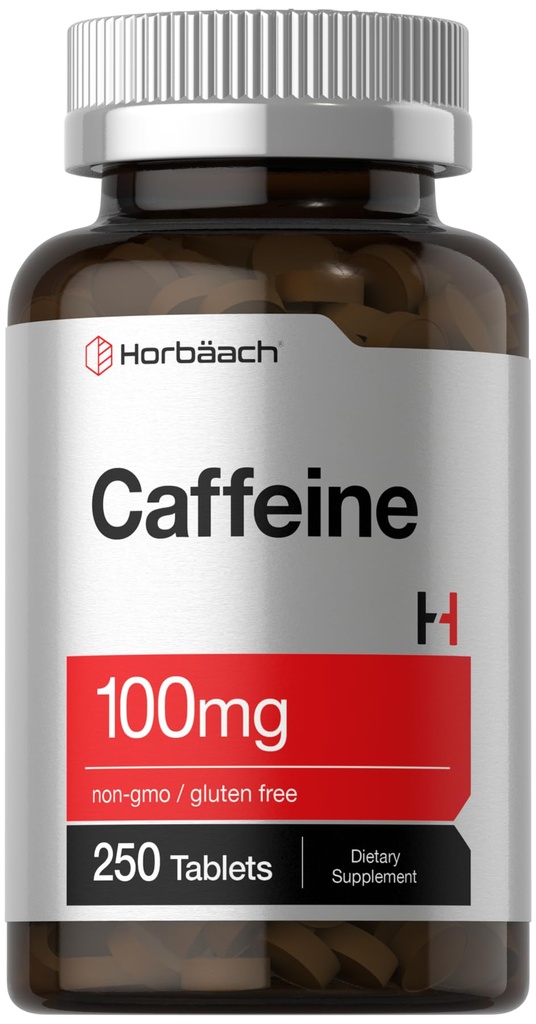 Horbäach kofeiini pillereitä 100 mg ... 250 tablettia... Kasvisruokaa...