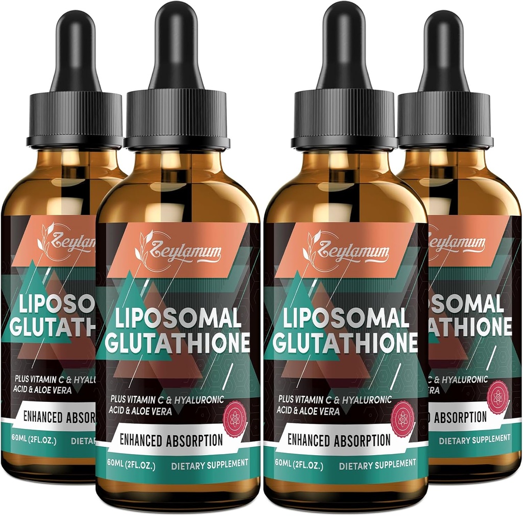 2000MG Liposomaalinen glutationinestetippa, erittäin suuri imeytyminen, luonnollinen toksisointi, immuunijärjestelmän ja ihon suprot*, L-glutationi, C-vitamiini ja hyaluronihappo, kapselit Vaihtoehtoiset, 8.08 OZ