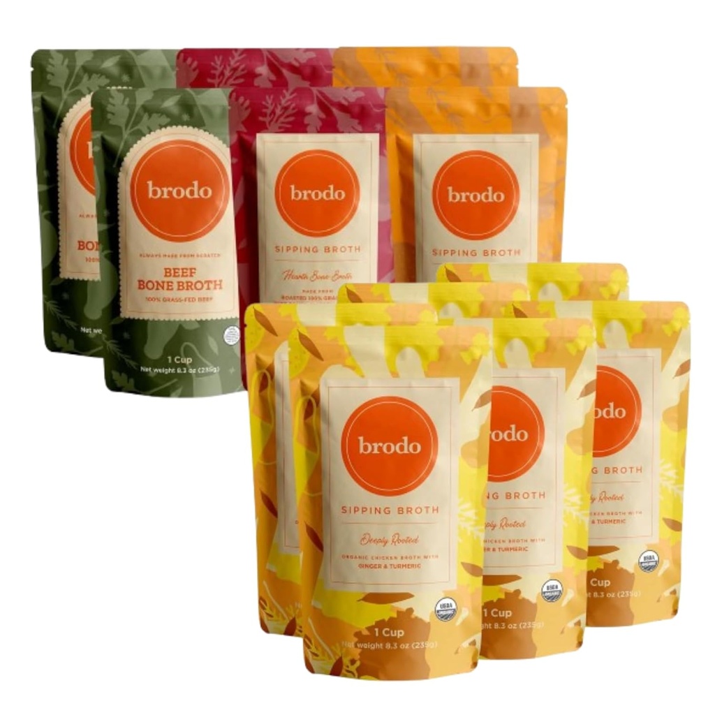 Brodo Syvästi juurtunut Luomukana Broth kanssa Turmeric & Inkivääri 