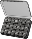 Daviky Pill Organizer 3X a Day, Weekly Pill Box 7 Day, Matka pilleri tapauksessa suuria kontteja, Light-Proof pilleri tapauksessa vitamiineja, lääkkeitä, täydentää ja kalaöljyjä (musta)
